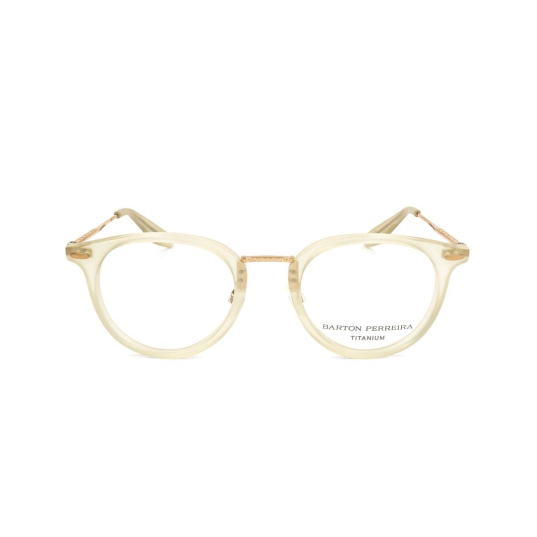 Barton Perreira Bp5012 481Jh Translucent Beige Eyeglasses With Gold-Toned Accents