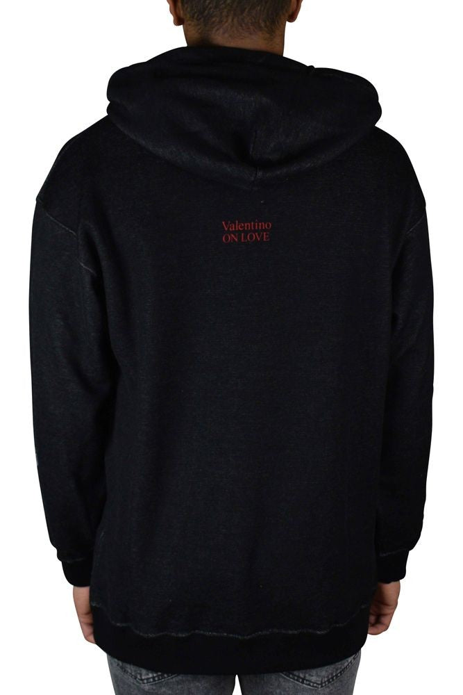 Valentino Garavani Moon Print Oversized Hoodie With Ribbed Hems