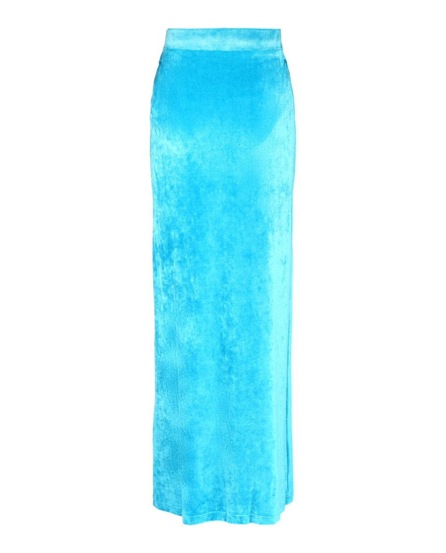 Balenciaga Plush Velvet High-Rise Maxi Skirt With Drawstring Closure