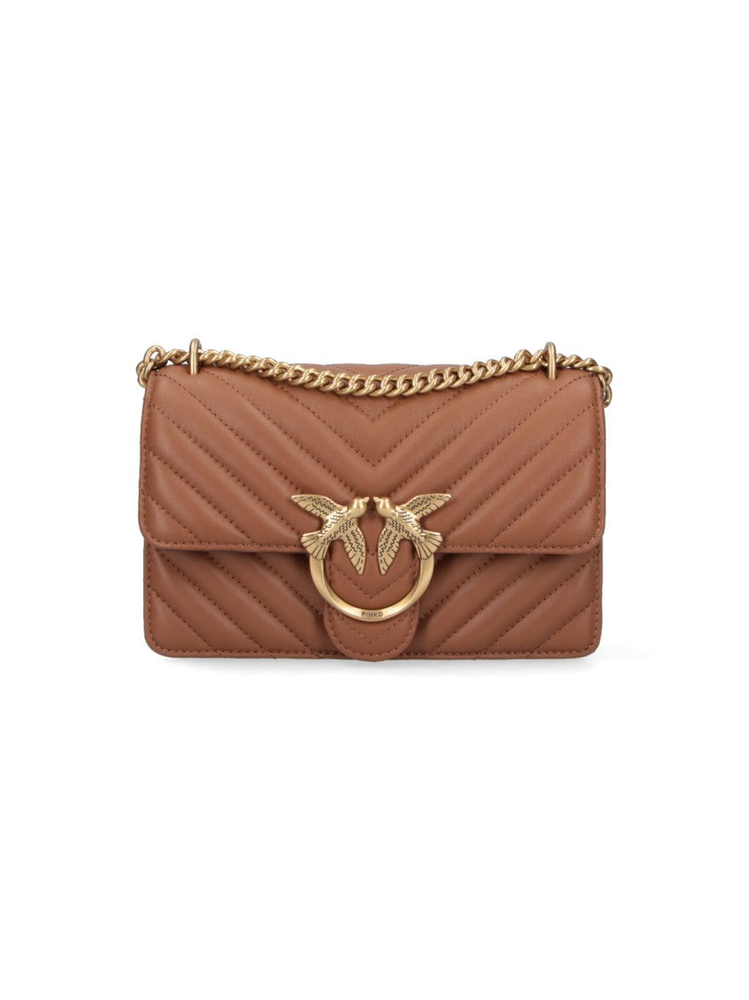 Pinko Structured Brown Handbag With Versatile Carrying Options