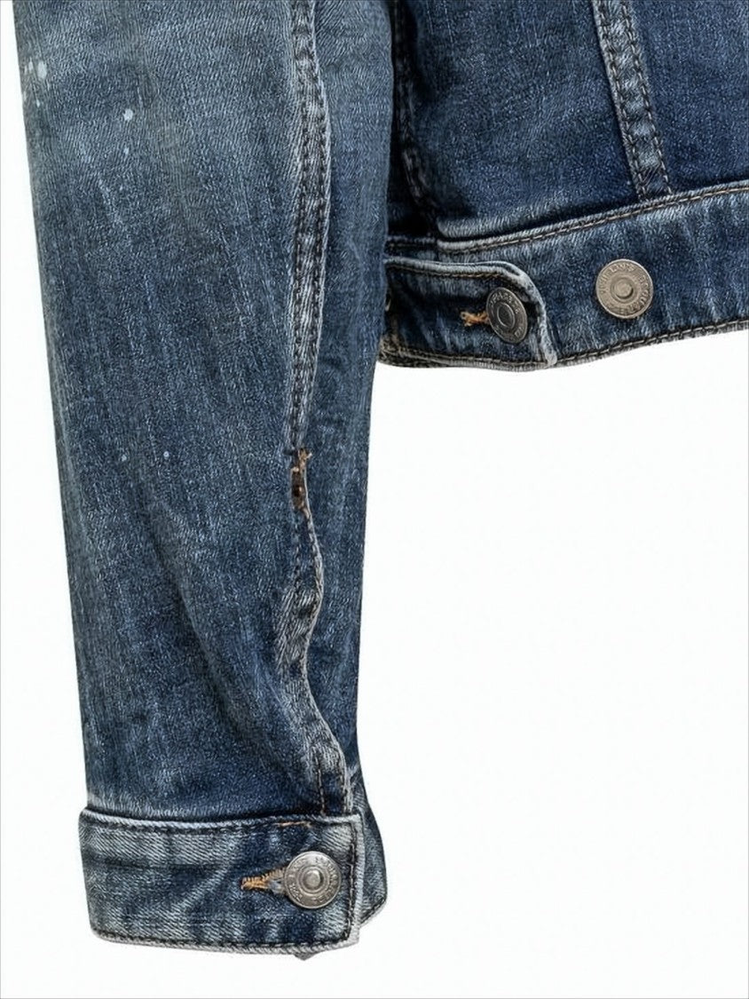 Dsquared2 Distressed Medium Blue Denim Jacket