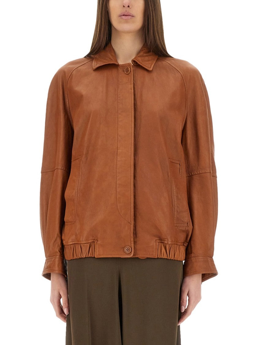 Salvatore Santoro Relaxed-Fit Brown Leather Jacket