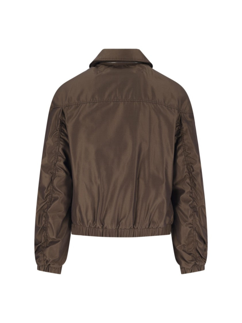 Lemaire Brown Removable-Collar Cotton Viscose Jacket