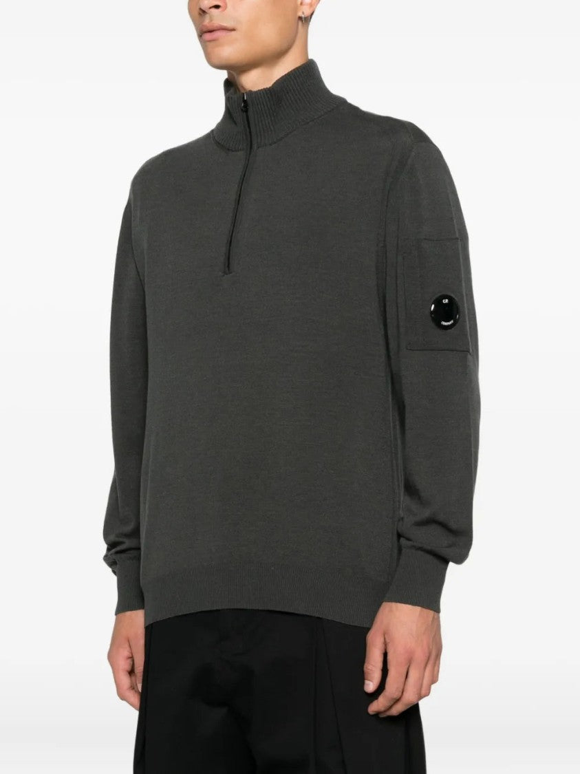 C.P. Company Half-Zip Sweater With Signature Lens Detail