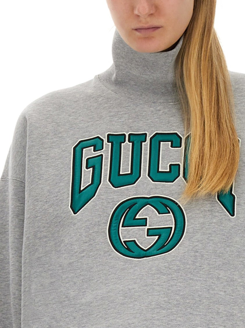 Gucci Embroidered Oversized Cotton Sweatshirt