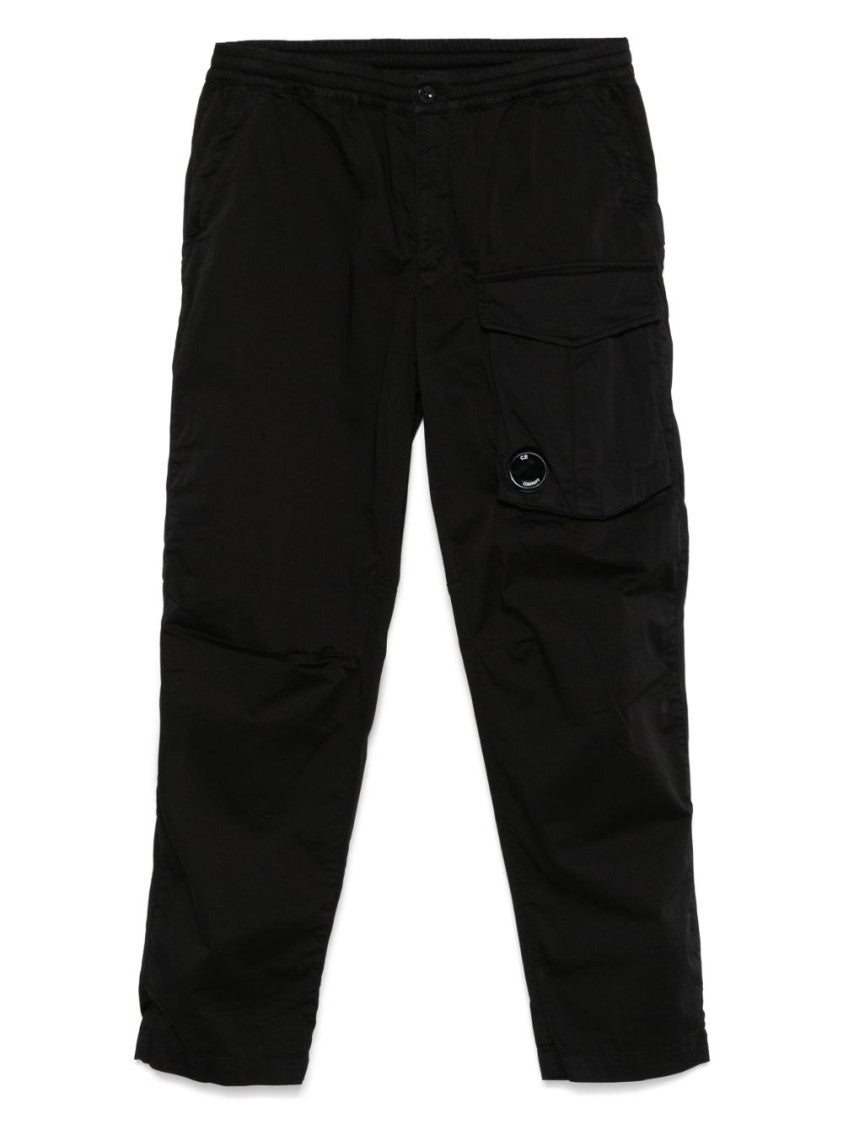 C.P. Company Contemporary Black Trousers With Elasticated Waistband And Zip Pockets
