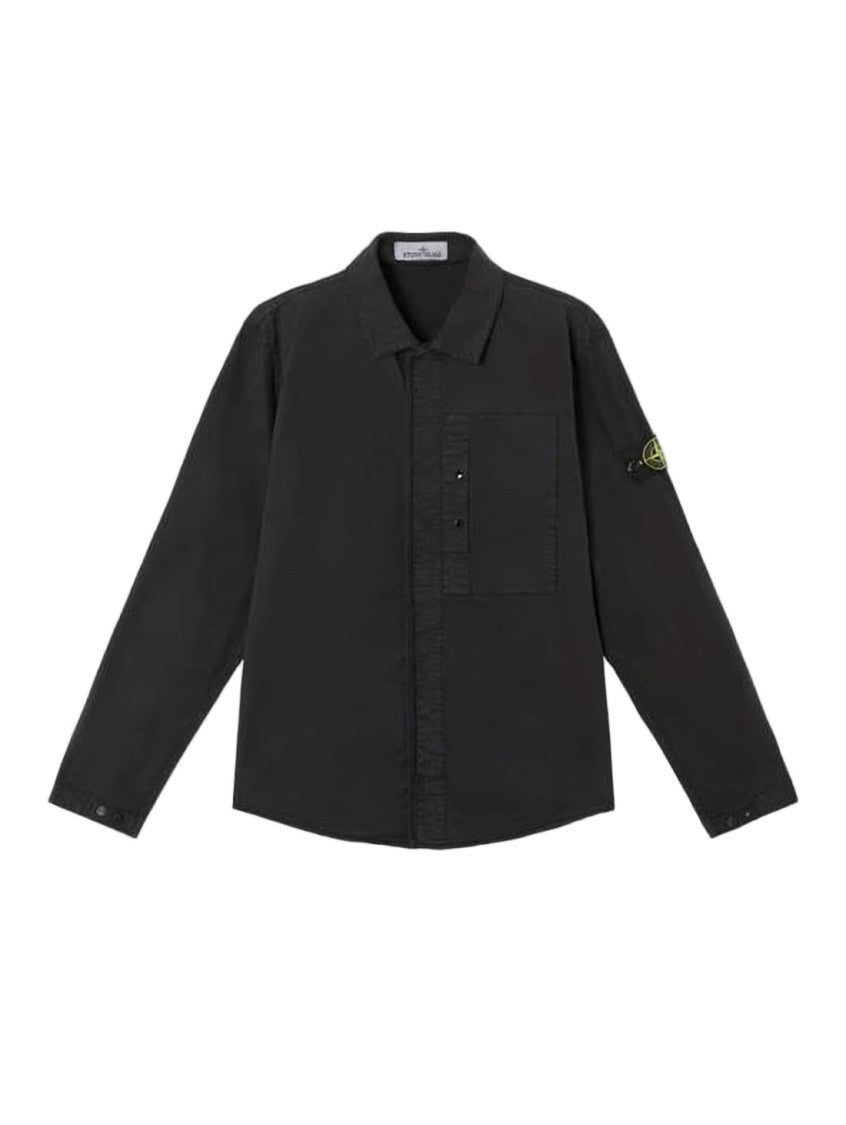 Stone Island Long-Sleeve Minimalist Shirt With Concealed Placket