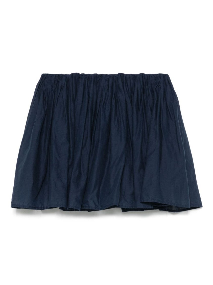 Jucca Navy Blue Cotton Mini Skirt