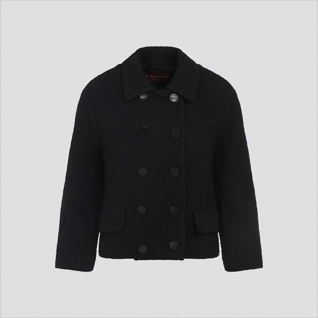 Gucci Double-Breasted Textured Wool-Polyamide Jacket