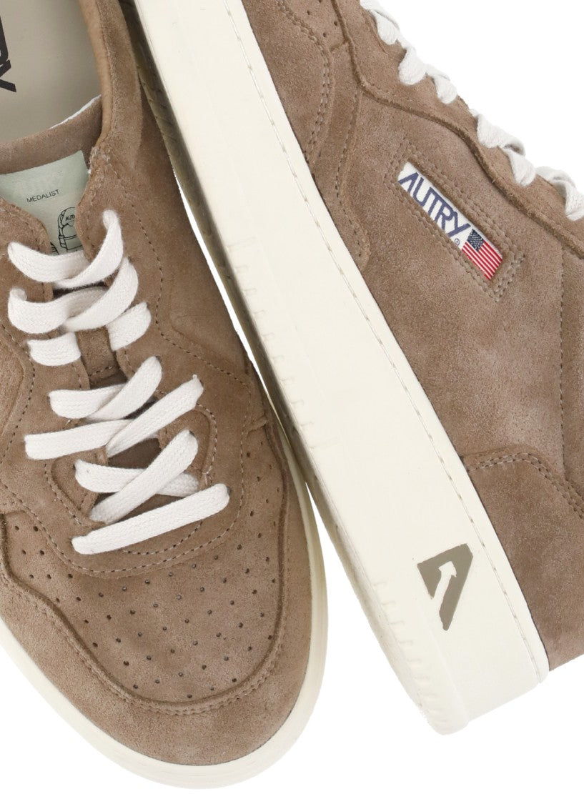 Autry Brown Medalist Low Suede Sneakers