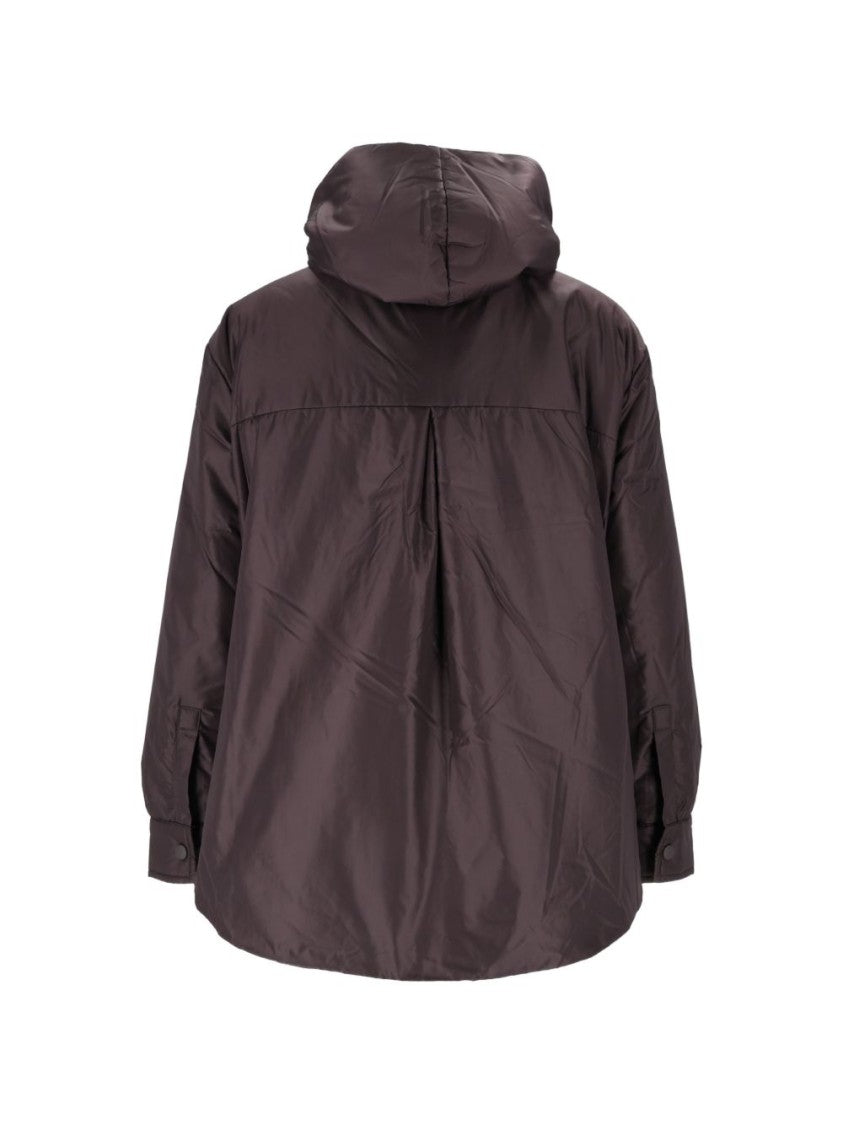 Aspesi Brown Boxy Pleated-Back Three-Quarter Sleeve Jacket