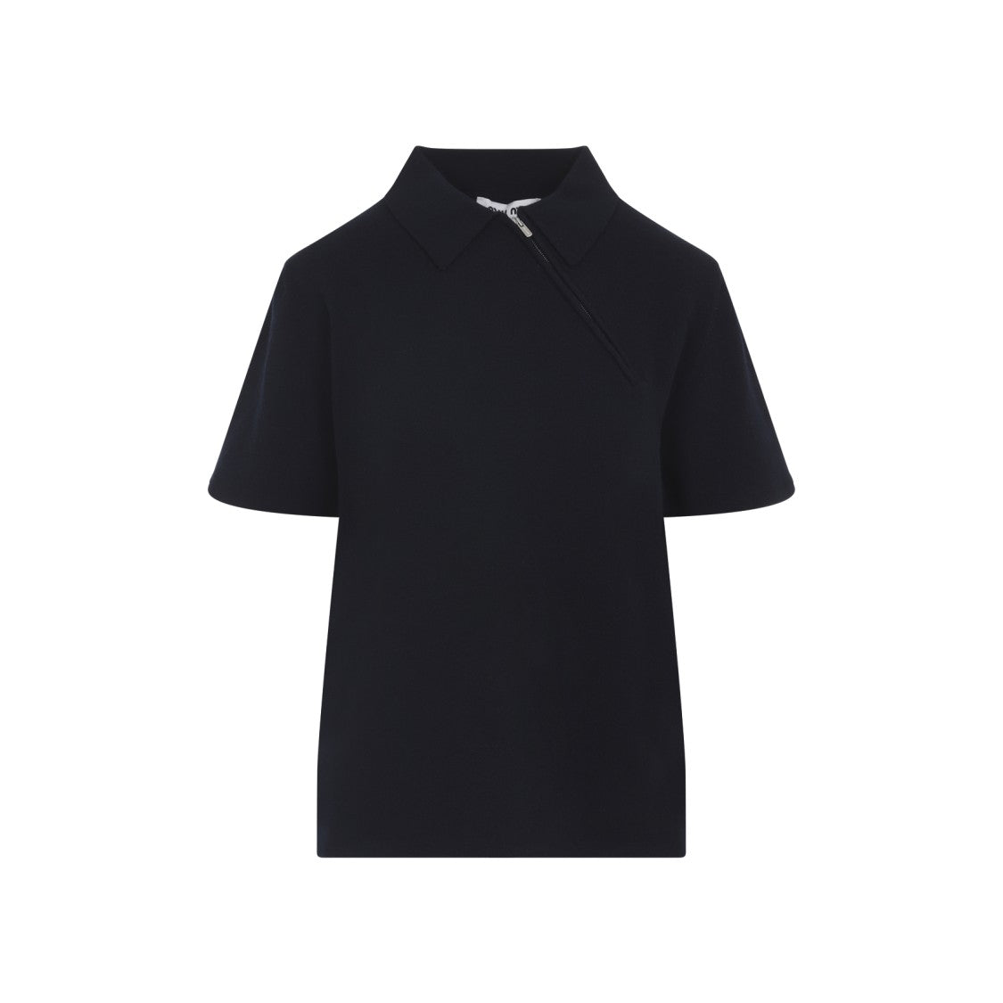 Miu Miu Diagonal Zip Fastening Cashmere Polo Top
