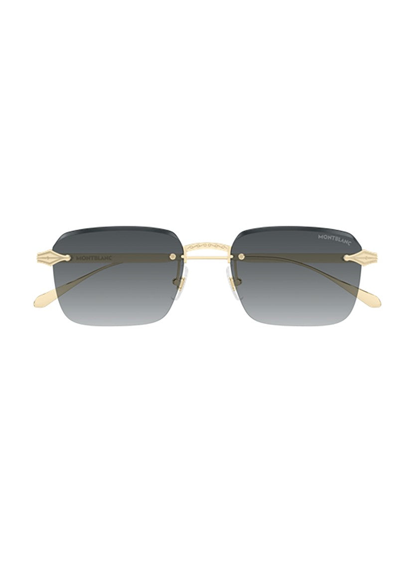 Montblanc Gold Mb0456s Rimless Metallic Sunglasses