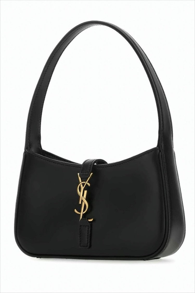 Saint Laurent Refined Black Leather Shoulder Bag