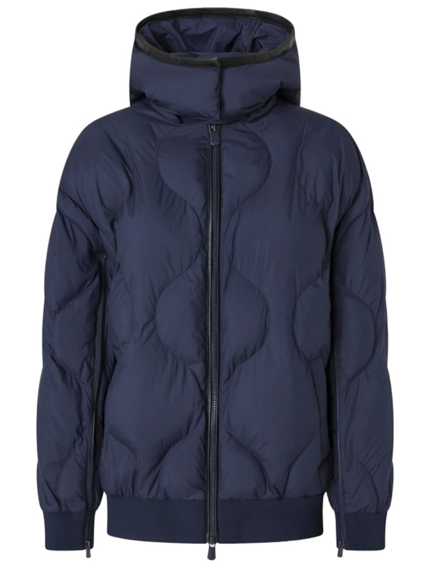 Pinko Navy Blue Padded Jacket With Quilted Design