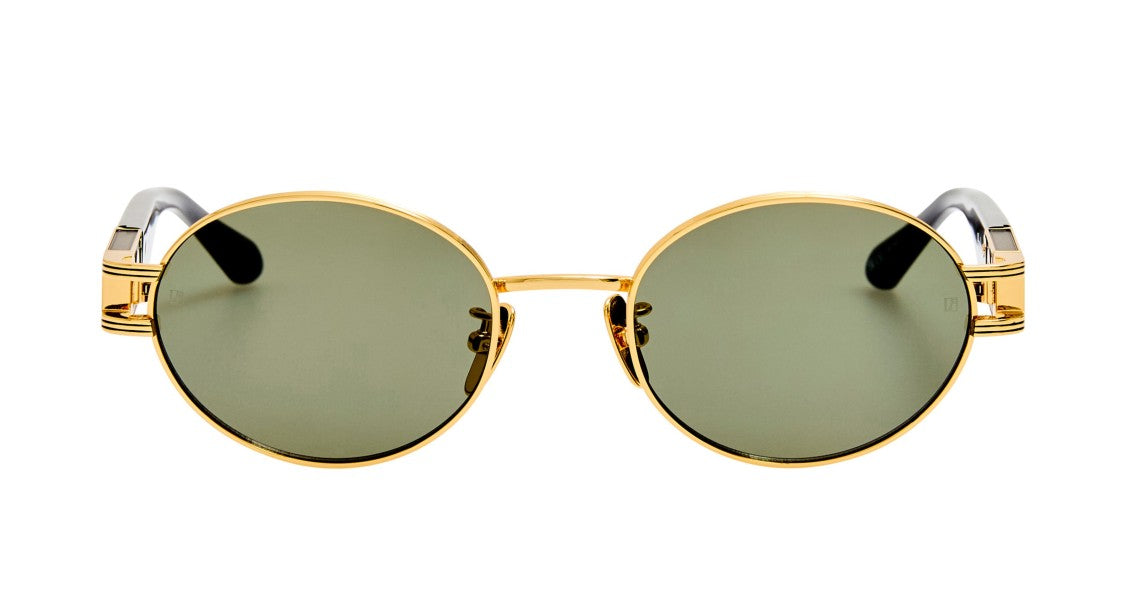 Linda Farrow Lfl Round Sunglasses With Gold-Tone Metal Frames