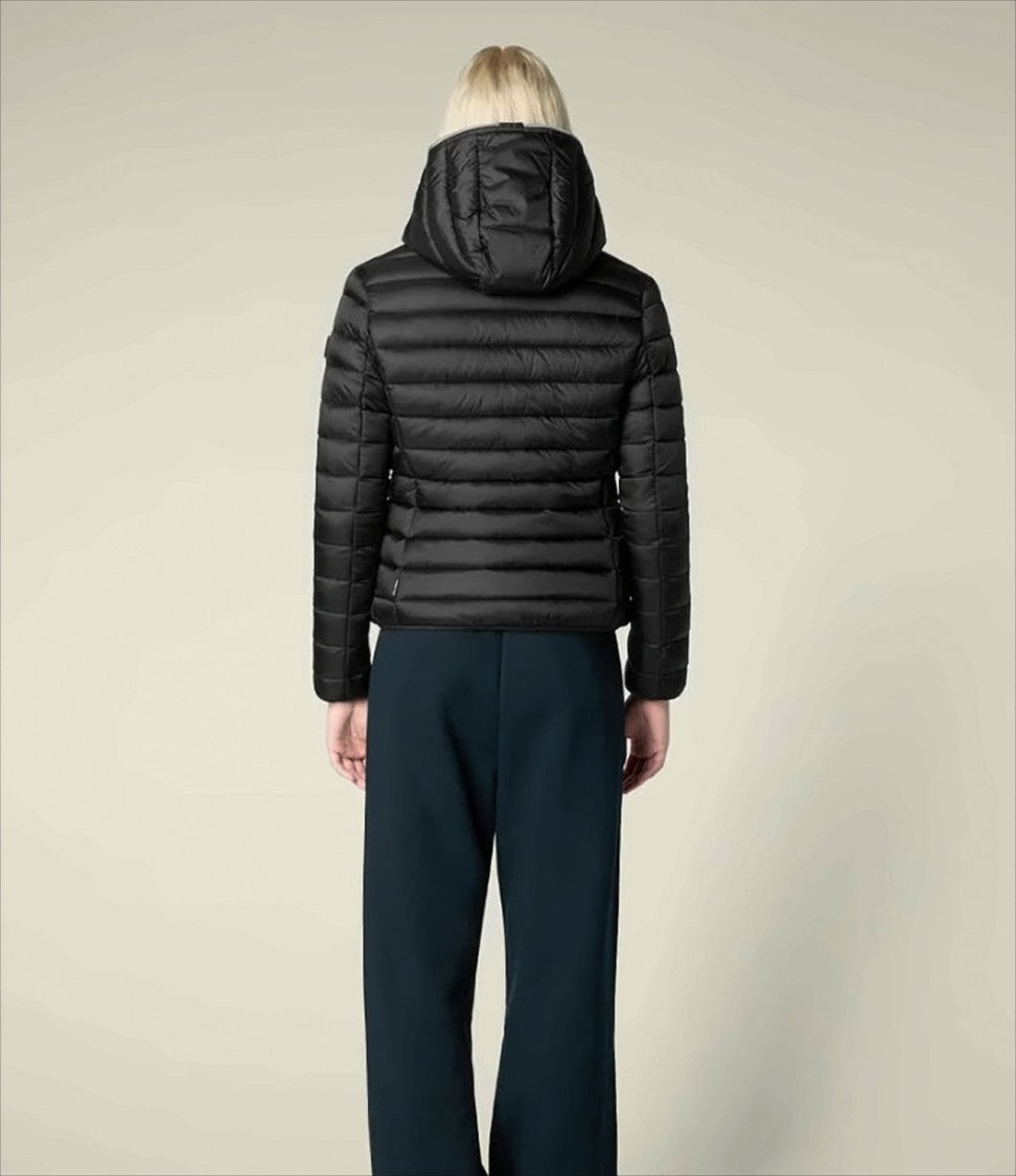 Save The Duck Hooded Short Coat With Quilted Design