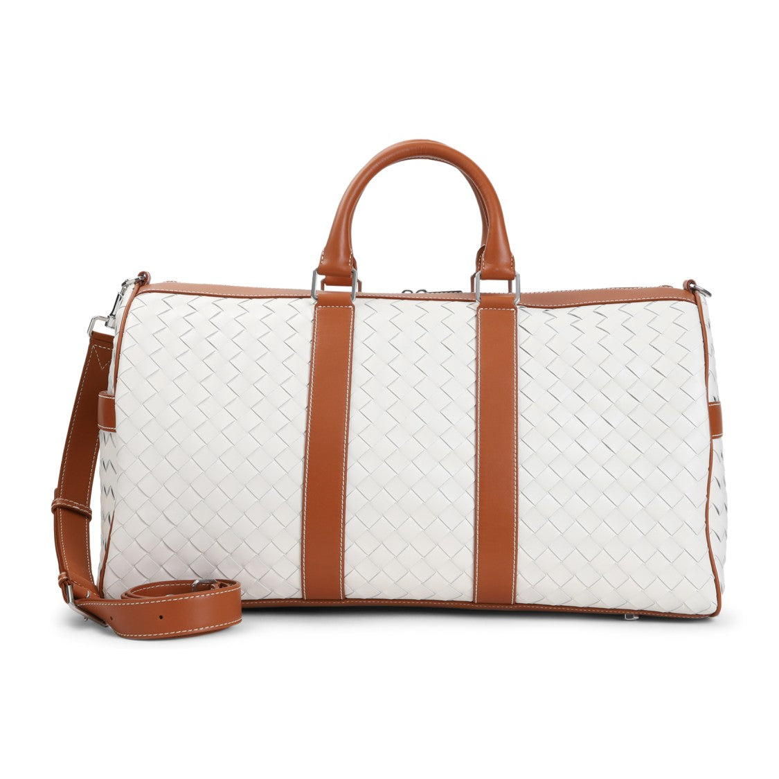 Bottega Veneta Spacious Woven Leather Travel Bag