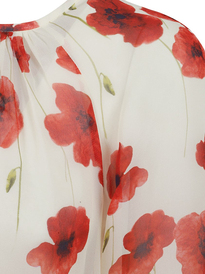 Max Mara Flowing Floral Print Dress
