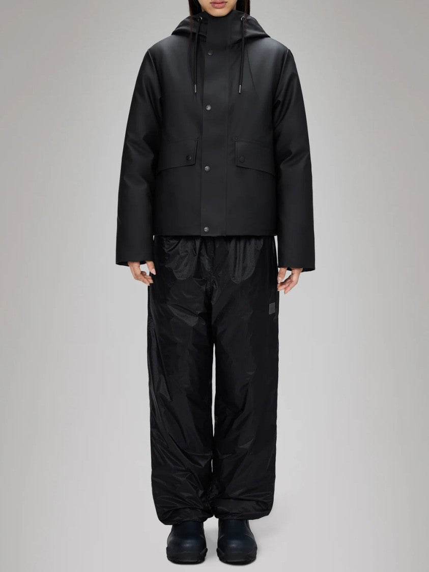Rains Cropped Black Jacket