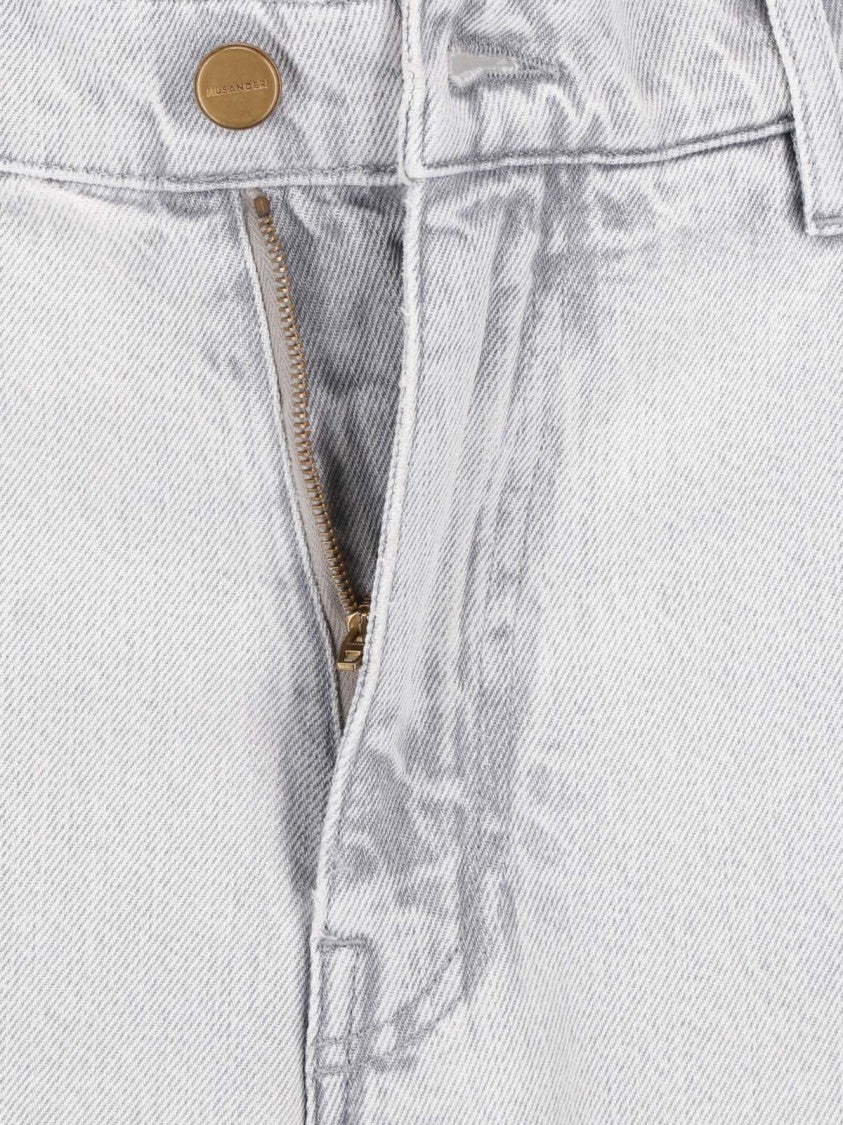 Jil Sander Grey Straight-Leg Cotton Denim Jeans