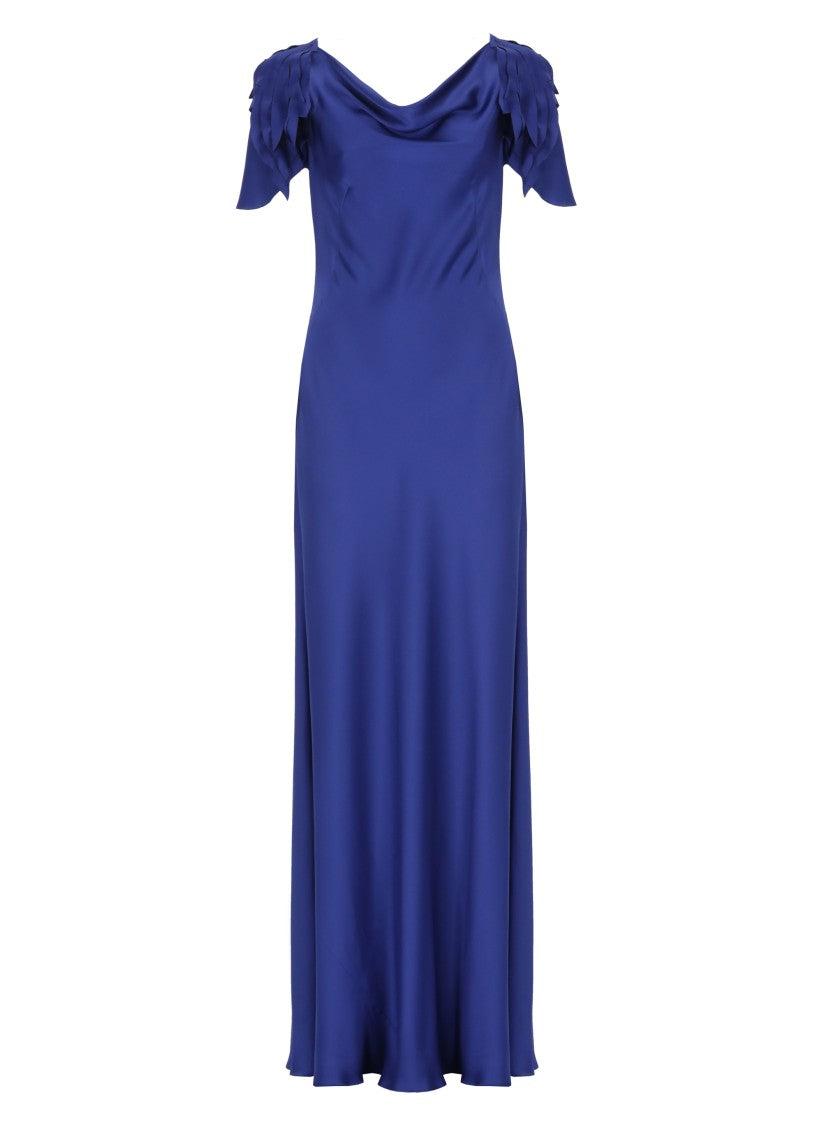 Alberta Ferretti Blue Silk Blend Dress