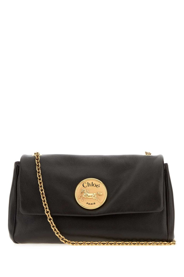 Chloé Black Leather Heritage Shoulder Bag