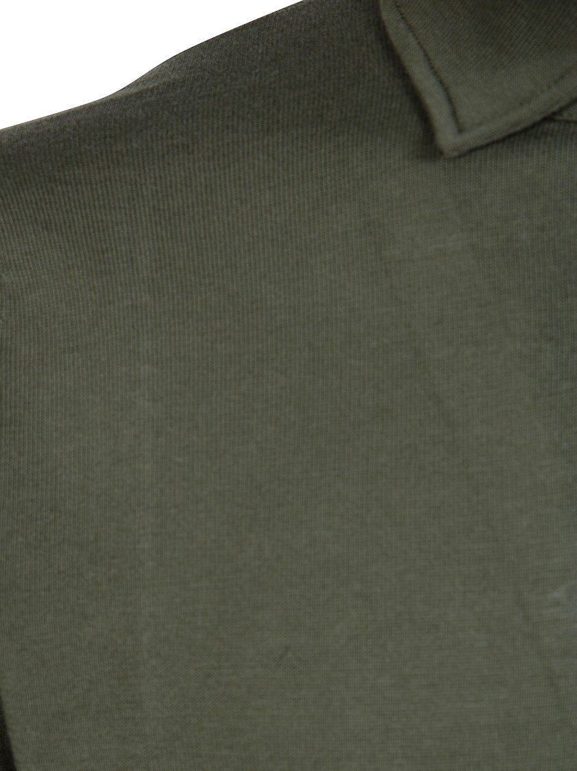 Filippo De Laurentiis French Collar Fitted Ribbed Knit Polo Shirt