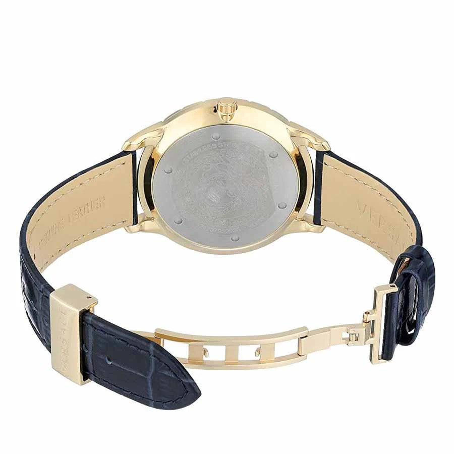 Versace Versace Univers Gmt Analog Watch With Leather Strap