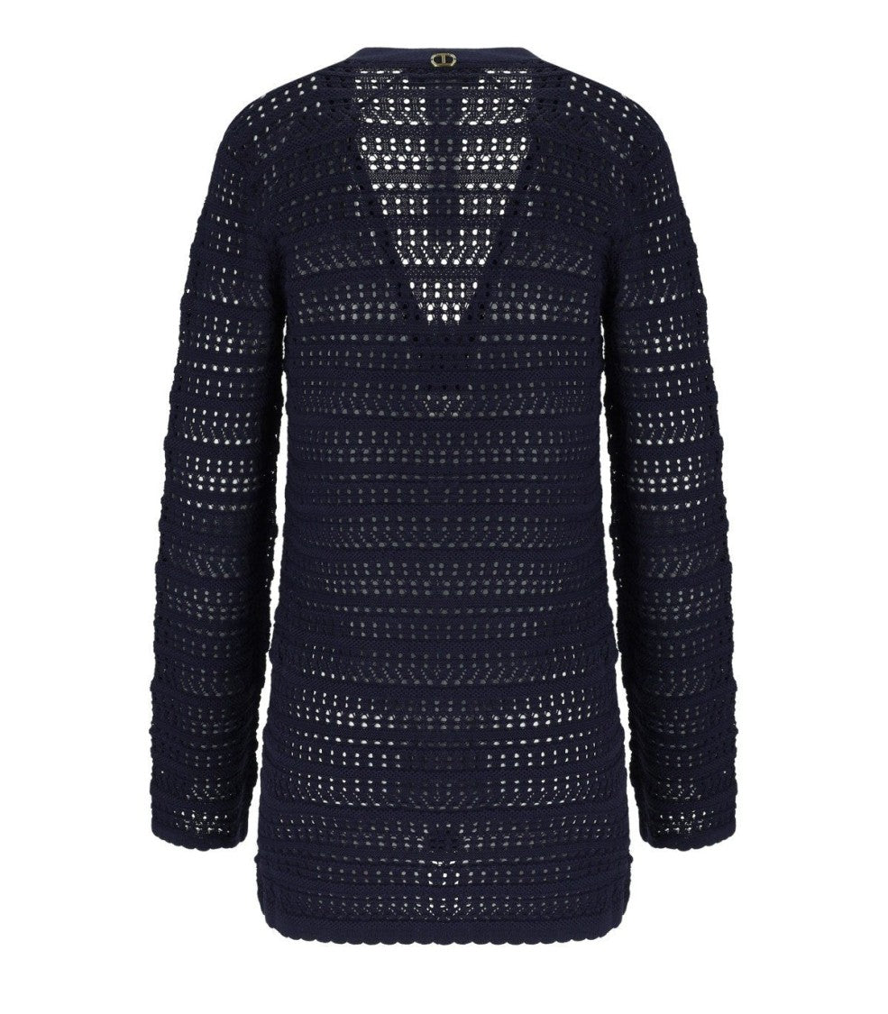 Twin-Set Blue Perforated Cardigan