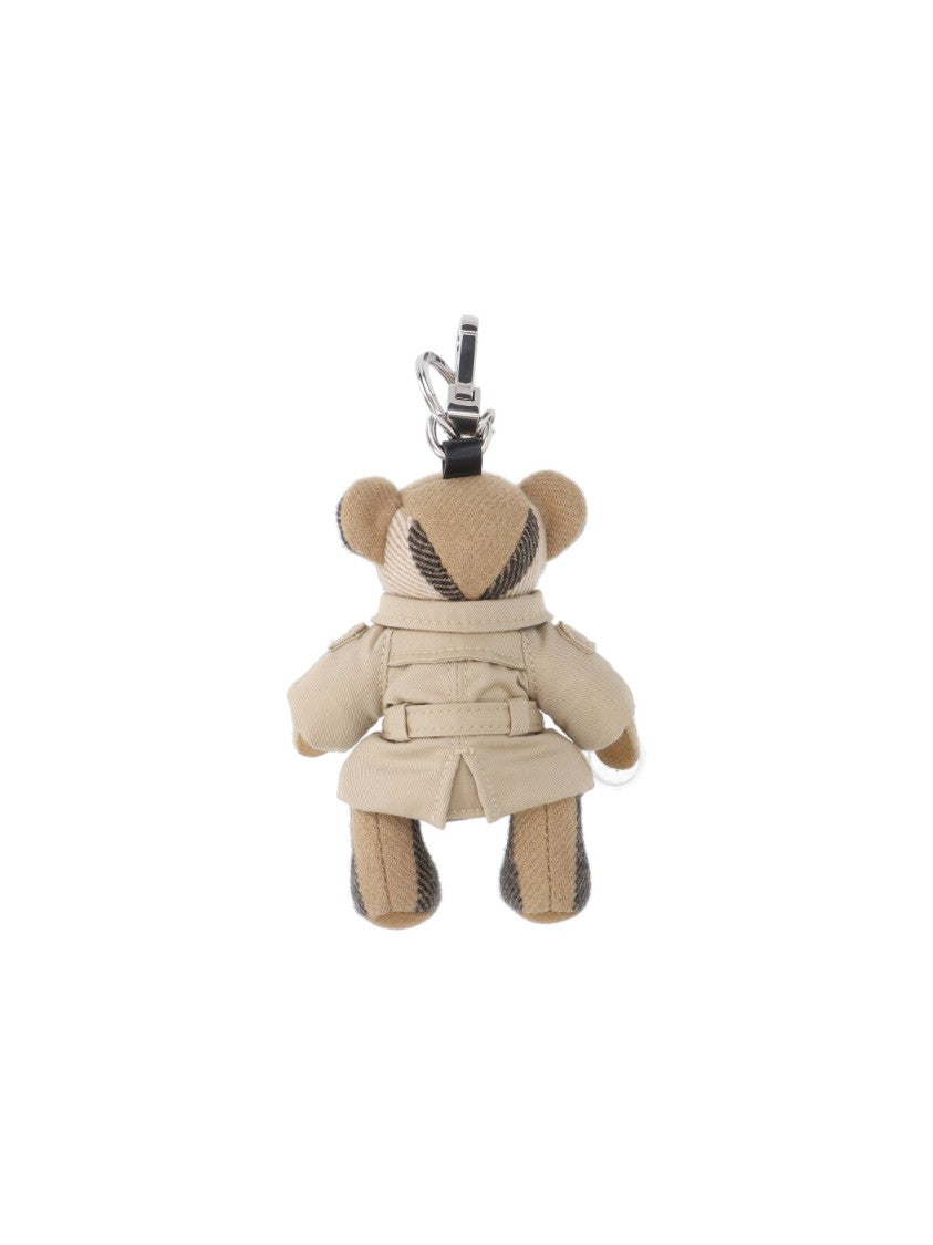 Burberry Thomas Teddy Bear Keychain With Gold Accent