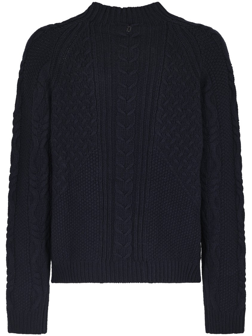 Dondup Navy Cable Knit Sweater