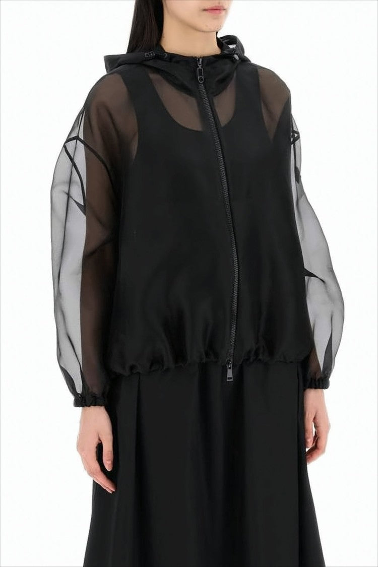 Moncler Translucent Lightweight Jacket With Voluminous Sleeves