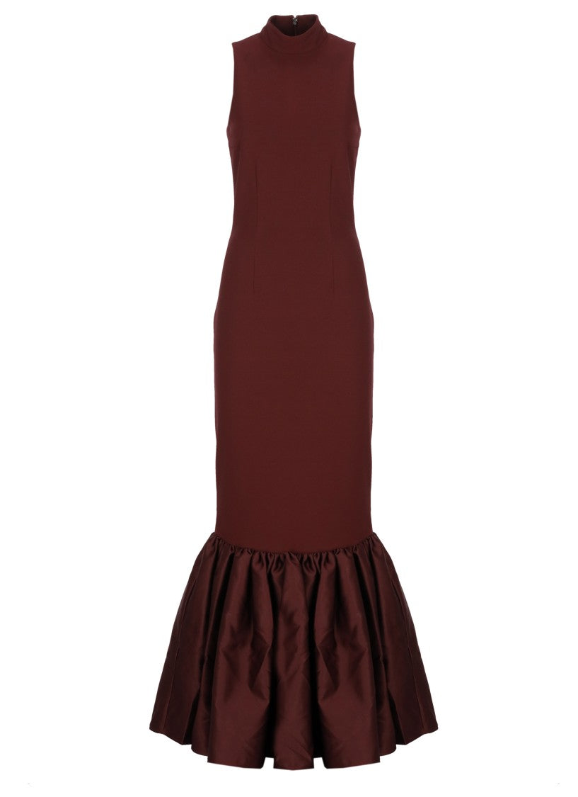 Rotate Fitted Maxi Dress With Contrasting Flared Hem