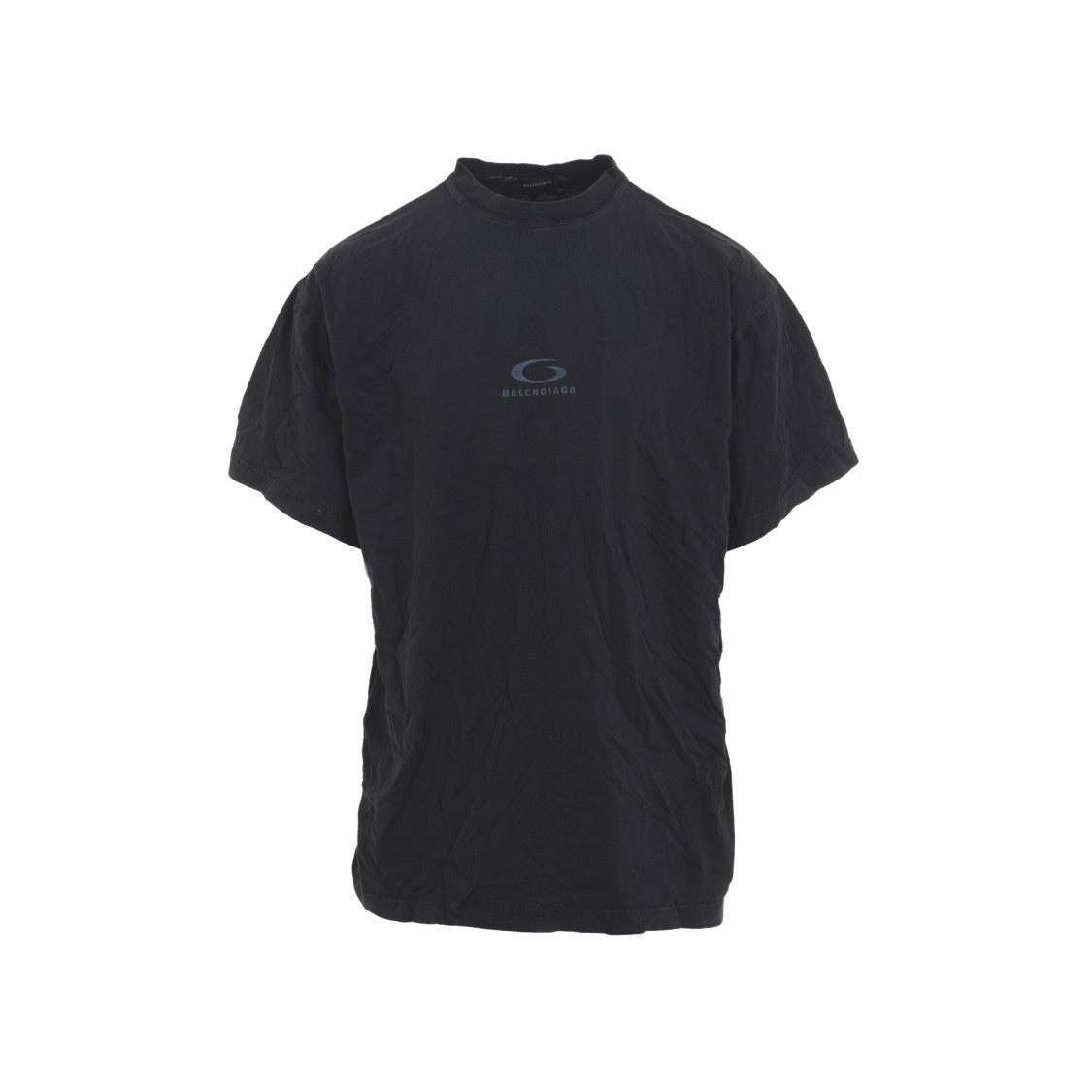 Balenciaga Black Cotton T-Shirt With Classic Crew Neckline
