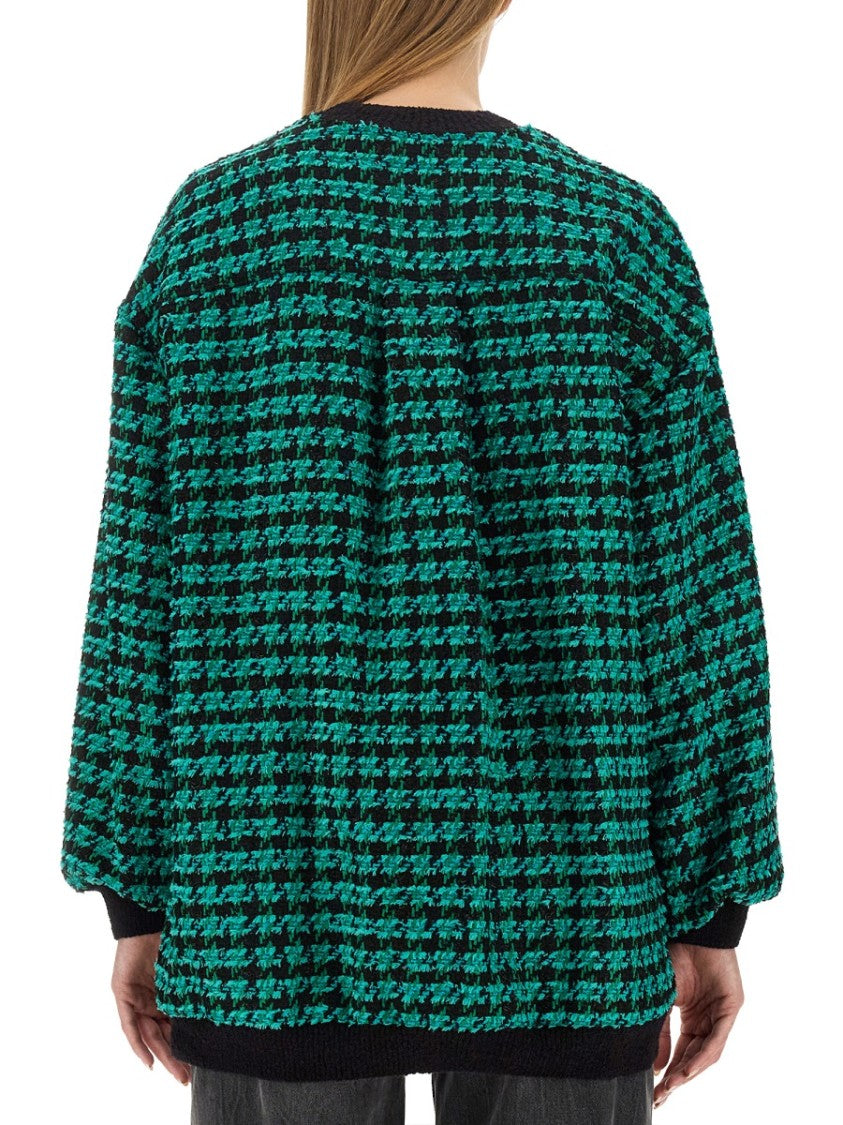 Msgm Houndstooth Tweed Jacket