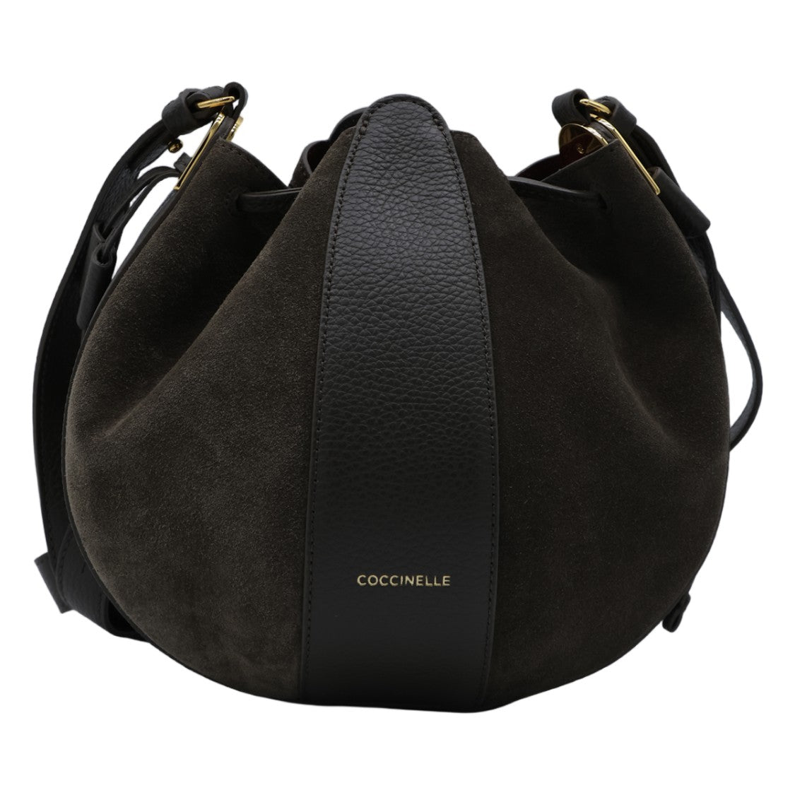 Coccinelle Rounded Bucket Bag With Suede Body