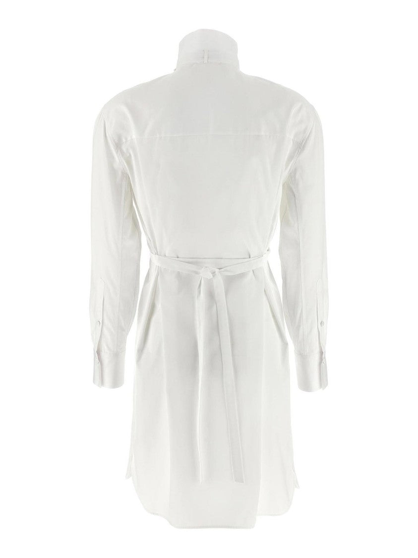 Alexander Mcqueen Structured High-Collar Dress With Pleated Bodice