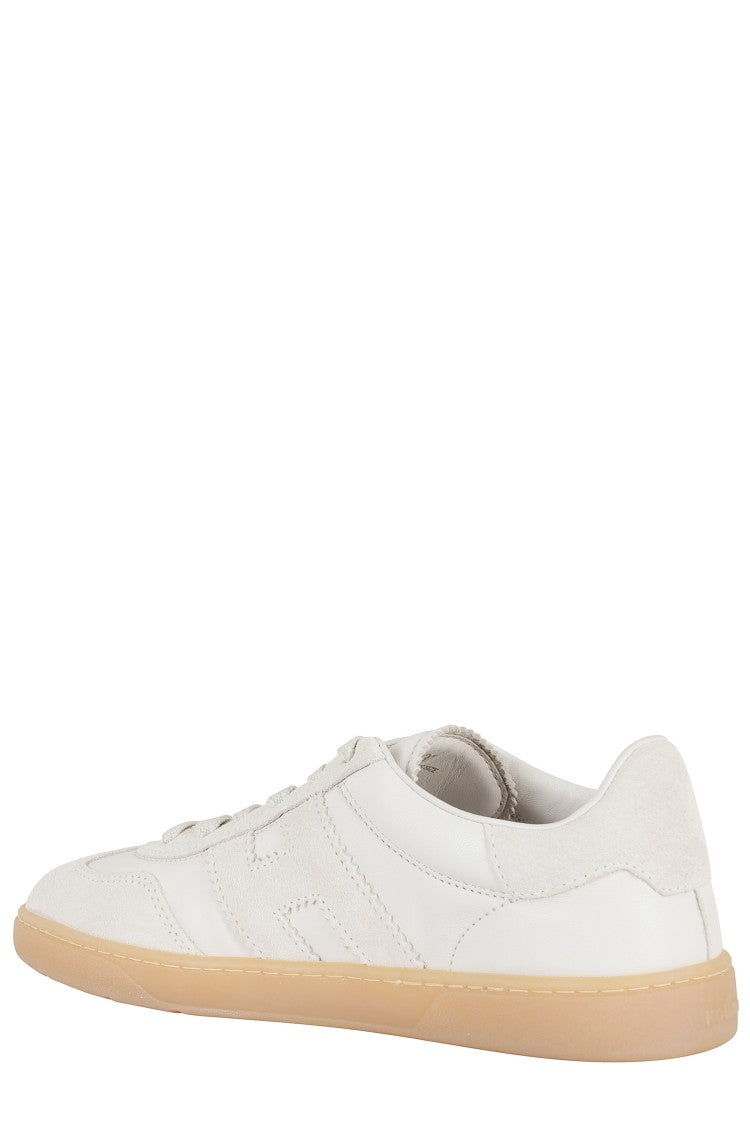 Hogan Cream Cool Laced Side-Logo Leather Sneakers