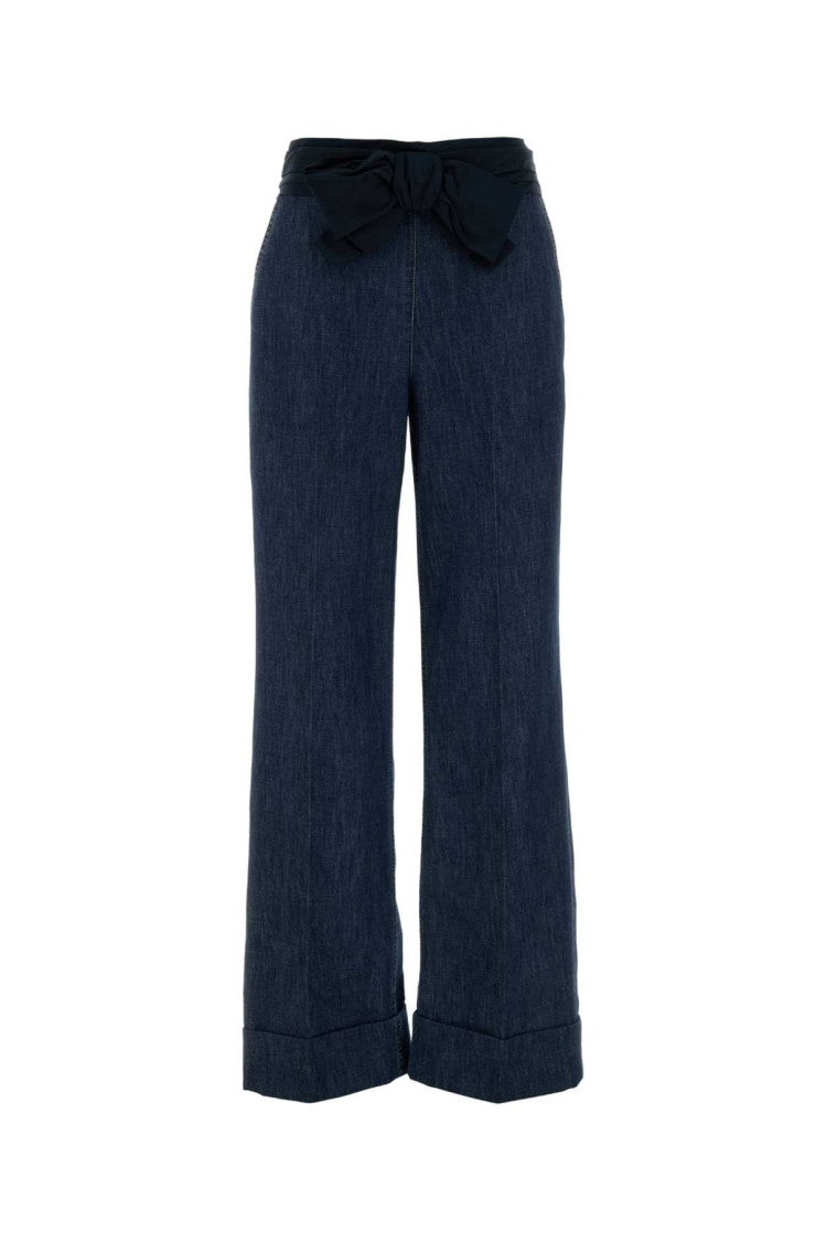 Valentino Garavani Wide-Leg Cropped Denim Jeans
