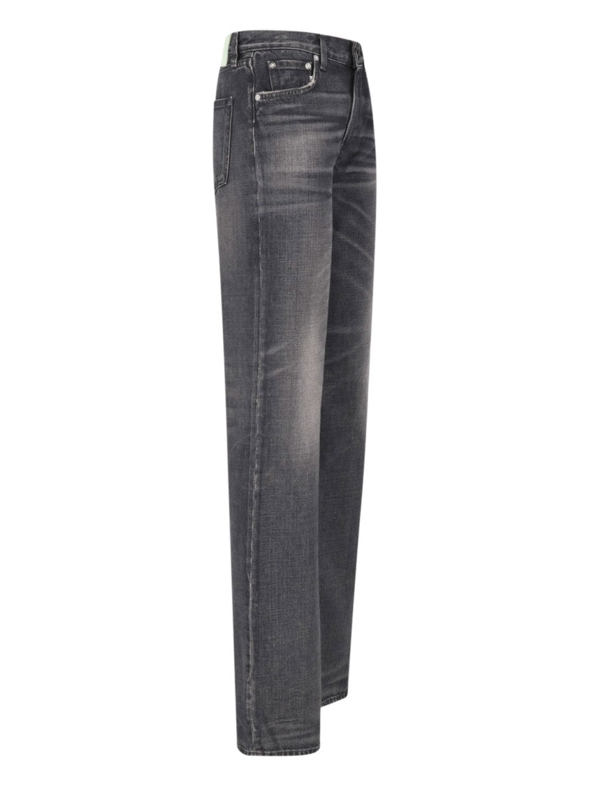 Haikure Black Star Straight-Leg Cotton Denim Jeans