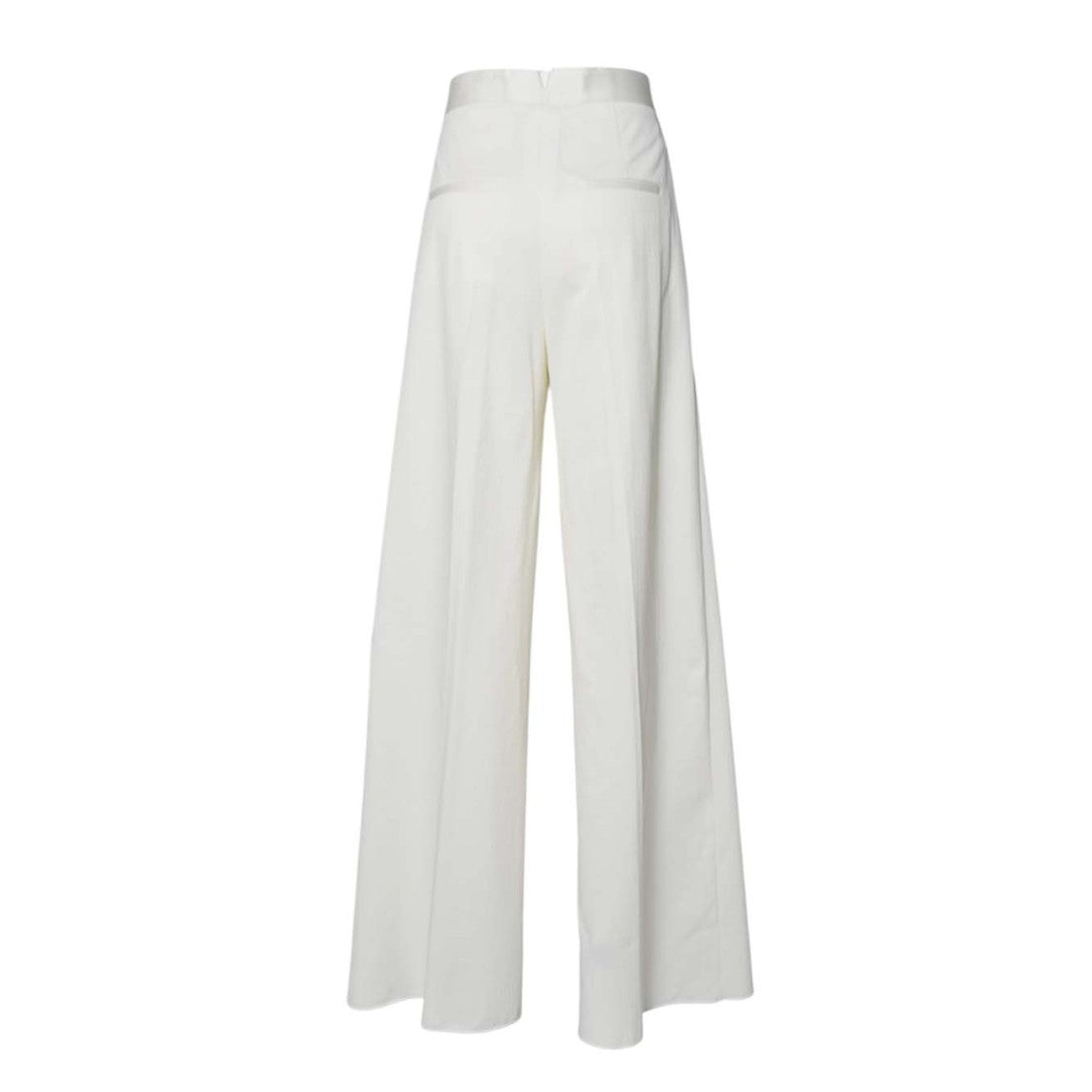 Max Mara Chenzia Wide Trousers In White Pinstriped Jacquard Cotton