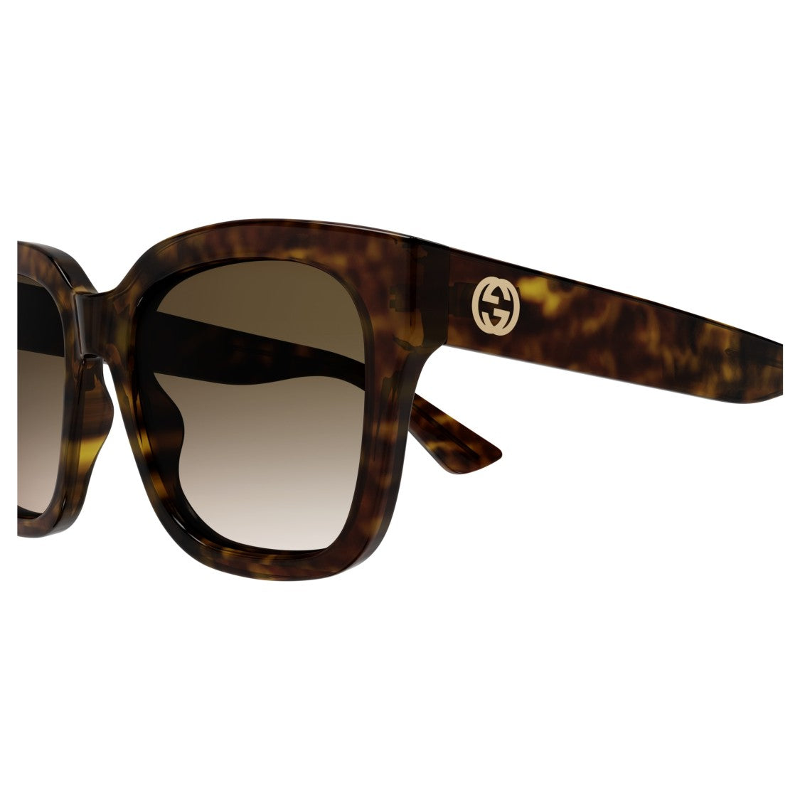 Gucci Gg1338s Bold Oversized Square Tortoiseshell Sunglasses