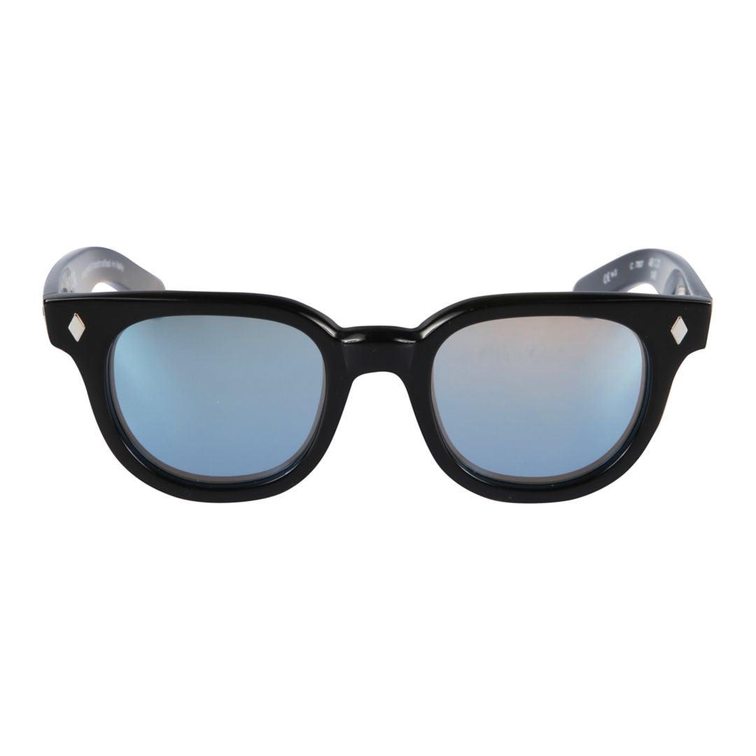 Kador Orbit Square Frame Sunglasses With Reflective Blue Lenses