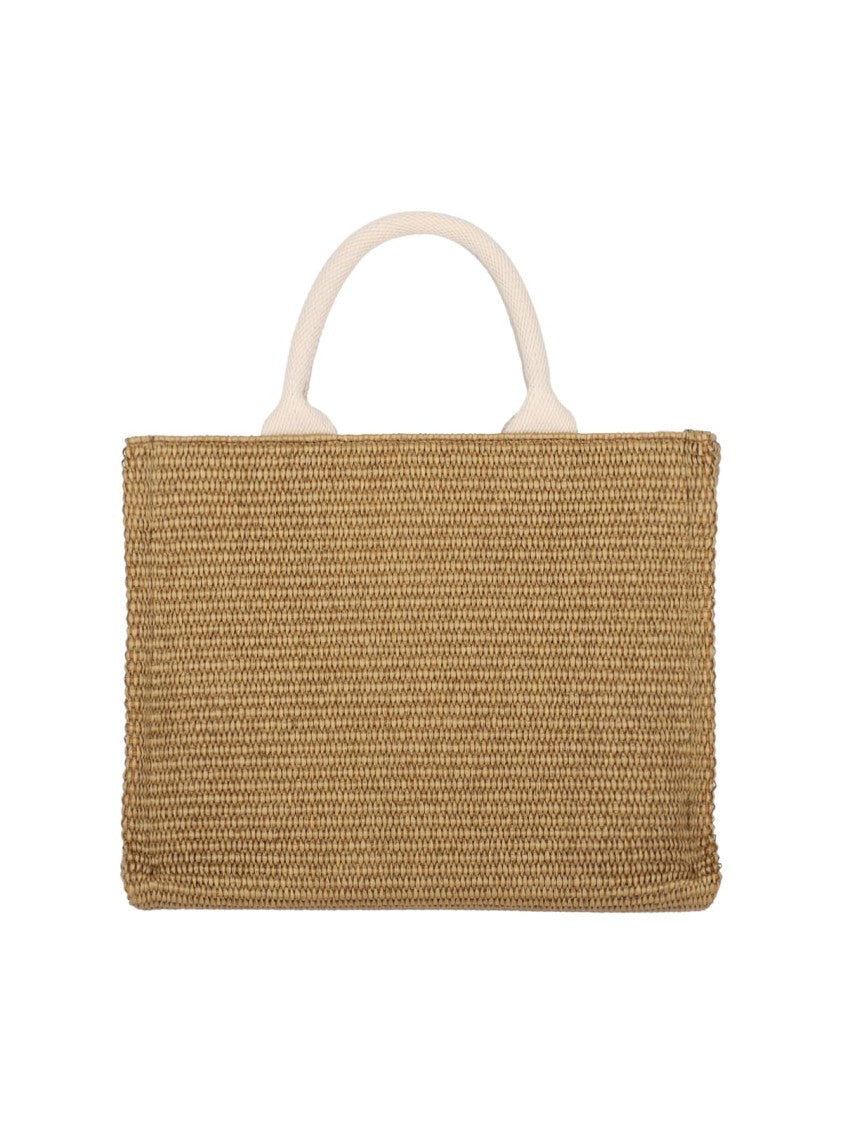 Marni "East/West" Small Tote Bag, In Brown Cotton Blend