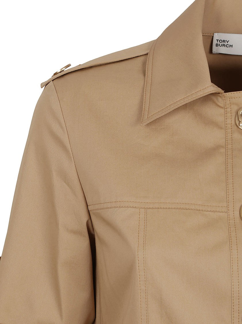 Tory Burch Structured Cotton Dress With Button-Down Front