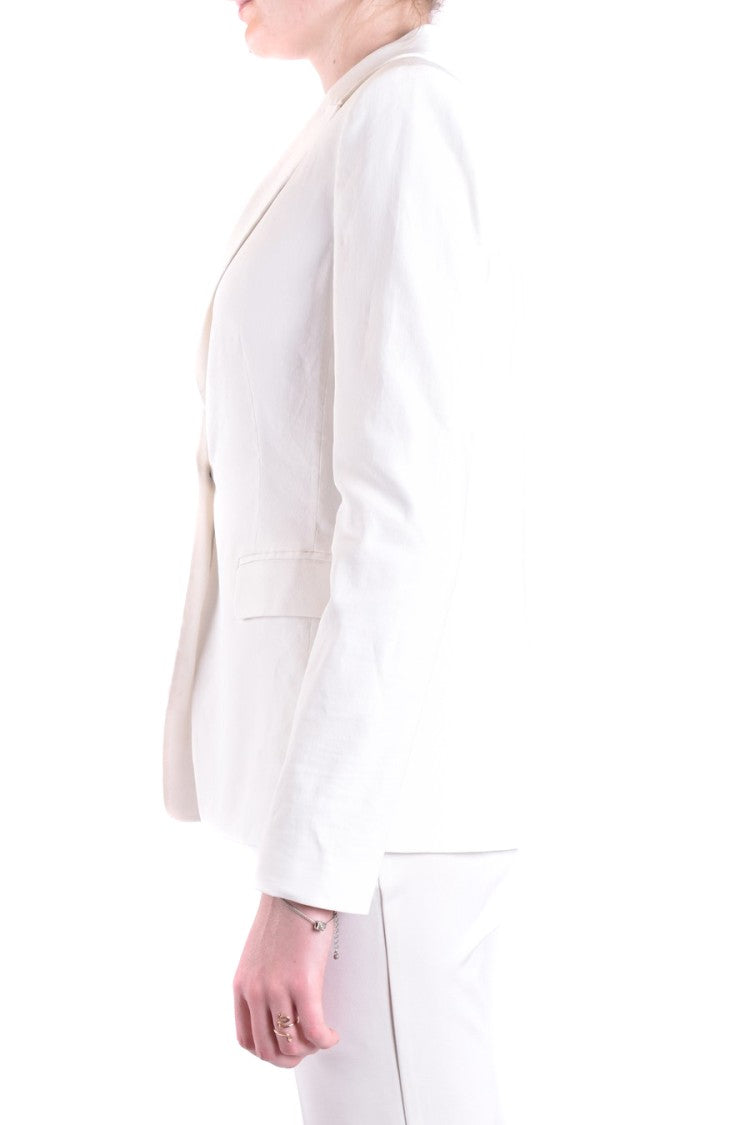 Pinko Tailored White Jacket With Single-Button Closure