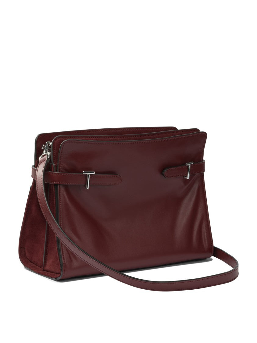 Le Tanneur Bordeaux Shoulder Bag With Structured Design