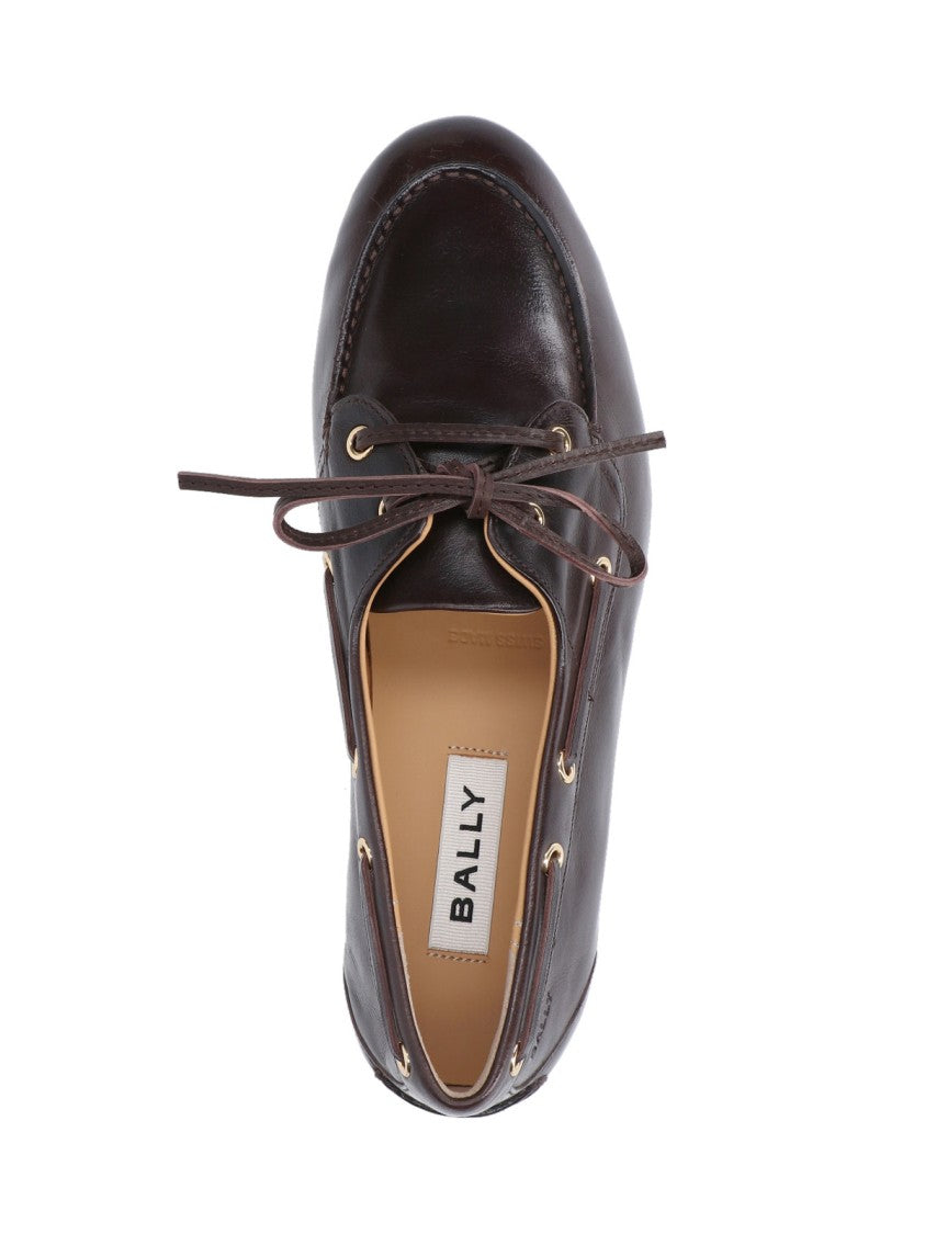 Bally Dark Buffalo Leather Slip-On Loafers