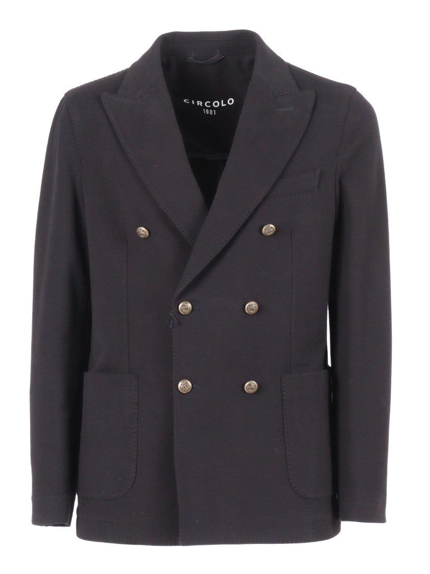 Circolo 1901 Double-Breasted Blazer With Metallic Buttons And Structured Silhouette